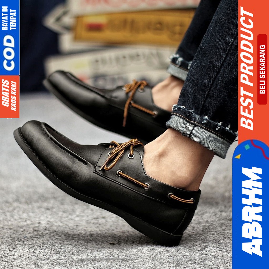 ABRHM X MORIN Sepatu Pria Casual Loafers Sepatu Kasual Pria Sepatu Cowok/cowo Sepatu Pria Keren Sepatu Kerja Kantor Semi Formal Kuliah Kondangan Gaya keren Kekinian Murah Terlaris