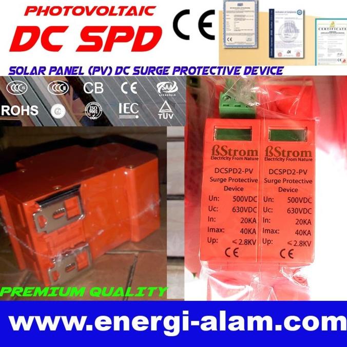 PV SPD 500V DC Panel Surya Photovoltaic Surge Arrester Penangkal Petir