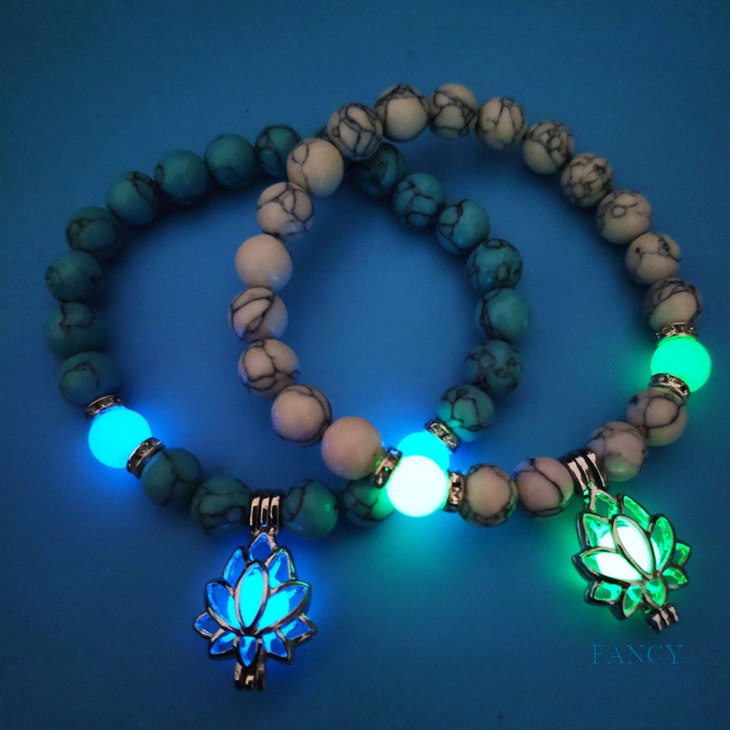 Gelang Manik-Manik Batu Alam Luminous Glow In The Dark Untuk Pria Dan Wanita