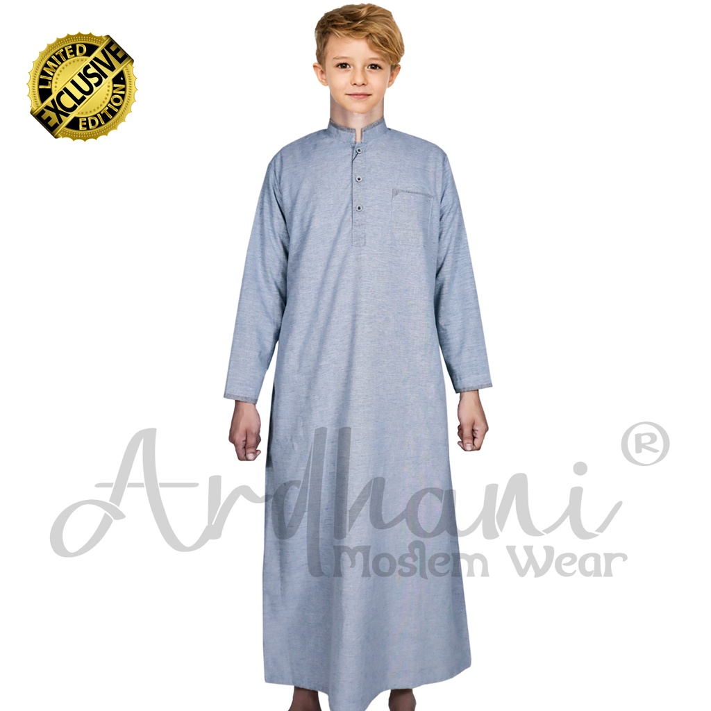 Jubah Anak Tanggung Laki laki Tangan Panjang Baju Gamis Anak Laki laki Tanggung 6-16 Tahun Shakeil