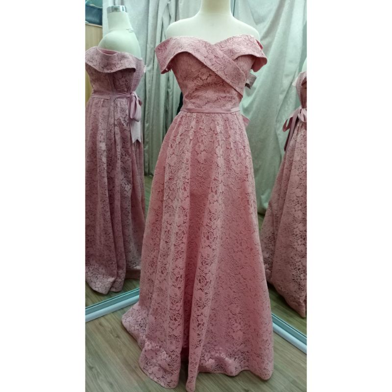 [GRATIS ONGKIR] GAUN DUSTY PINK 15 / GAUN PESTA PRELOVED / GAUN PESTA BEKAS
