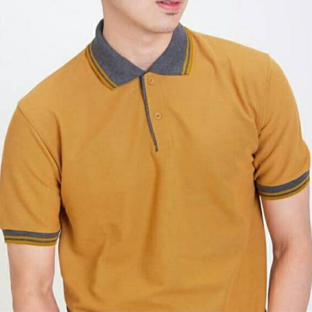  KAOS  WANGKI KAOS  POLO SHIRT KUNING  MUSTARD  Shopee 