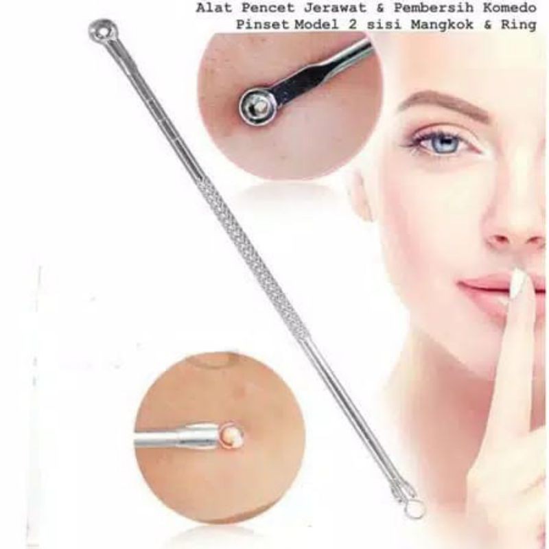 PINSET KOMEDO 2 IN 1 / ALAT PENCET JERAWAT DAN KOMEDO ISI 2 PCS