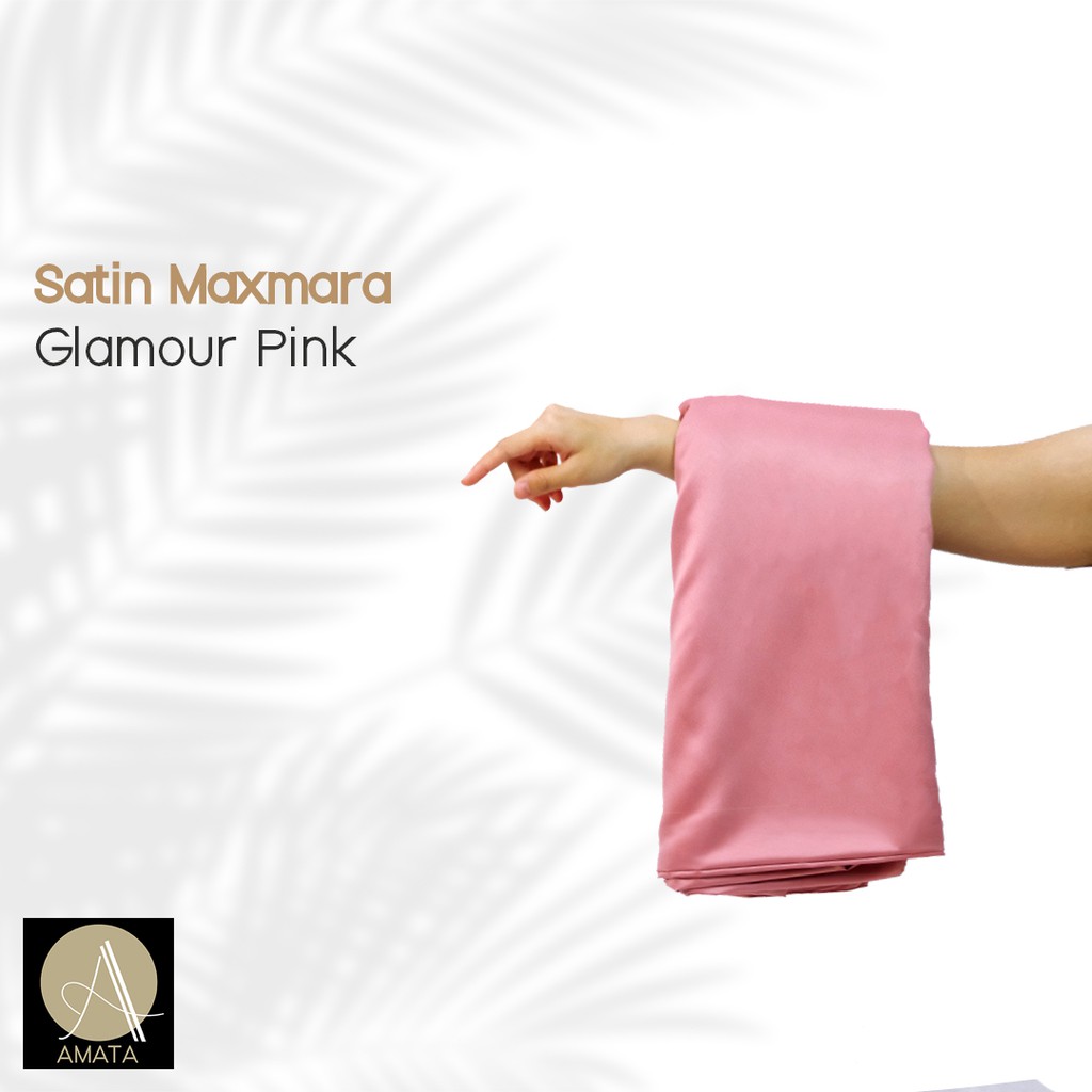 1/2 meter Kain Satin Maxmara / Sateen Velvet Premium Glamour Pink Amata