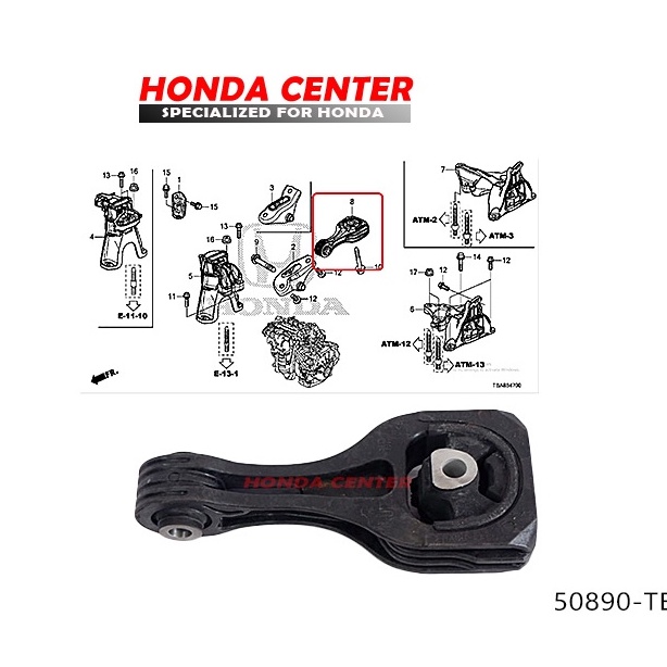 engine mounting gantungan mesin belakang bawah civic turbo 1500cc 2016 2017 2018 2019 2020