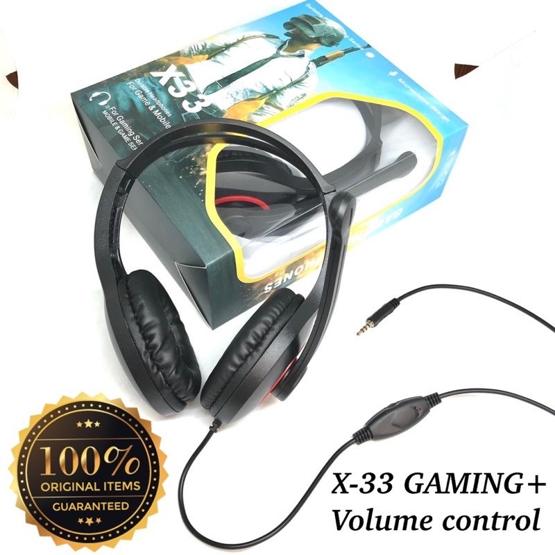 PROMO HEADPHONE BANDO SERI X-33 GAMING HEADSET VOLUME CONTROL