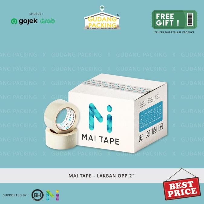 

(GOSEND/GRAB) MAI TAPE - Lakban 2 inch Bening / Coklat - Dus - 80y, Bening ---Termurah---