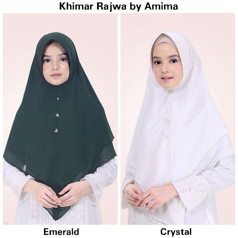 Khimar Rajwa Jilbab Instan Pesta Syari Cantik Cerutty Baby Doll  2 Layer Penguin by Amima