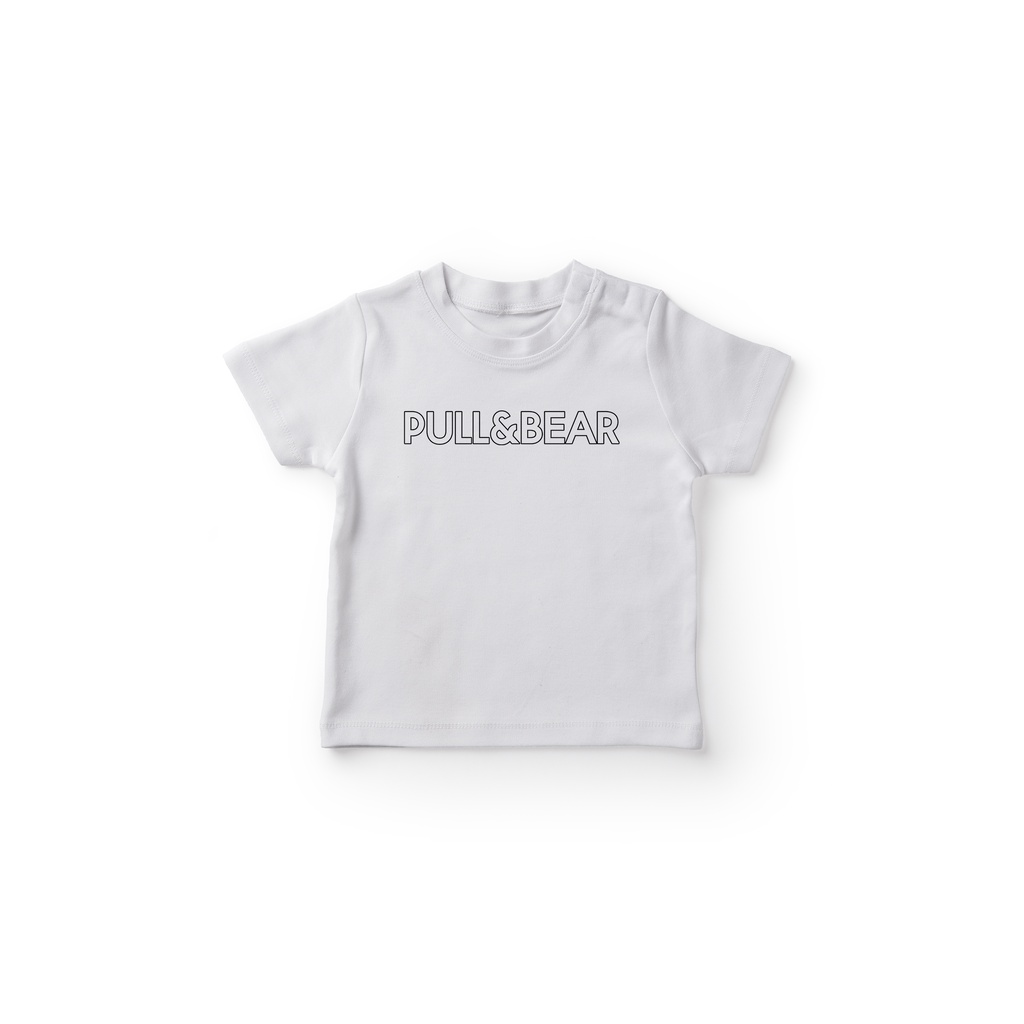 GKAPPNB2036 Kaos Anak Branded Motif PULL And BEAR Bassic Out Line Full Print Anak Lengan Pendek Baha