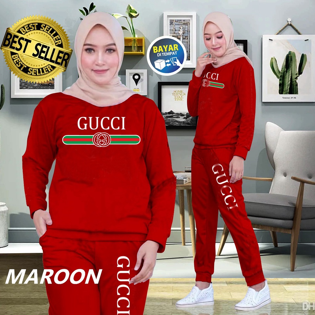 Setelan olahraga  wanita GUCCI /Training Olahraga DEWASA GUCCI/baju senam wanita termurah