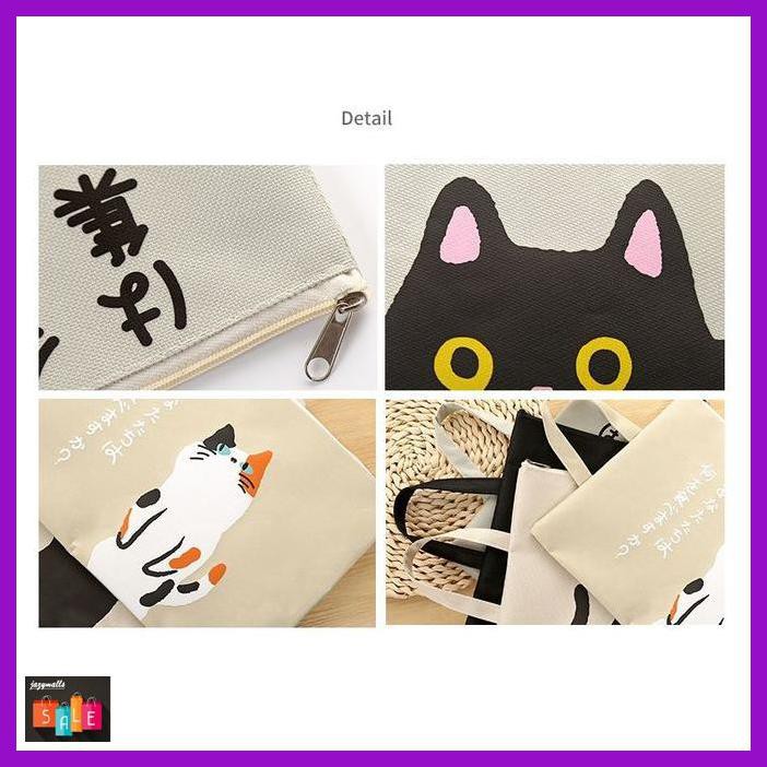 

DOCUMENTO- PF05 JAPANESE CUTE CAT PORTABLE A4 FILE STORAGE POUCH BAG TEMPAT BUKU - CAT EMPAT