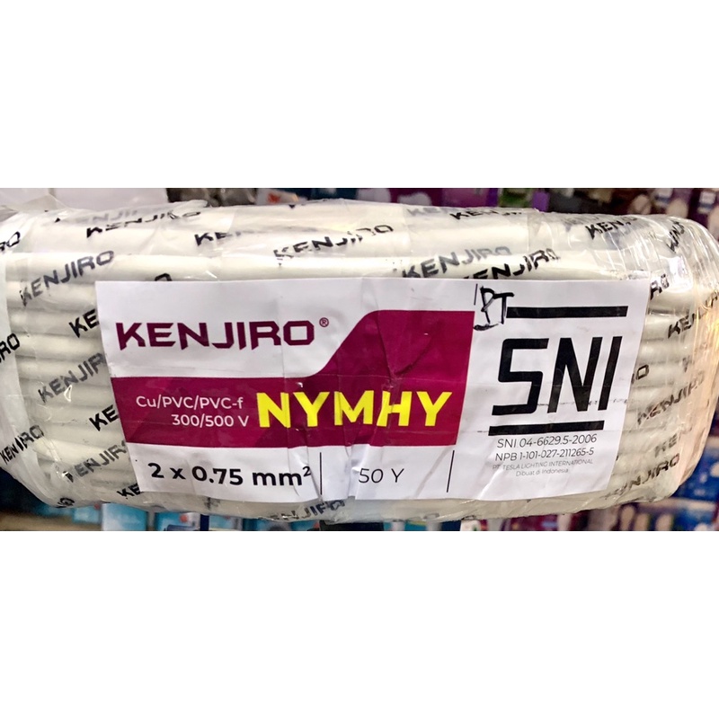 KABEL LISTRIK KENJIRO NYMHY SERABUT 2x0,75 2 x 0,75 SNI