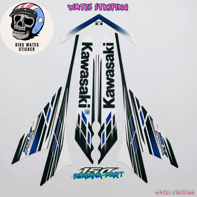 Striping Sticker Lis Les Polet motor kawasaki klx 150 lama hitam putih list body standar terbaik ter