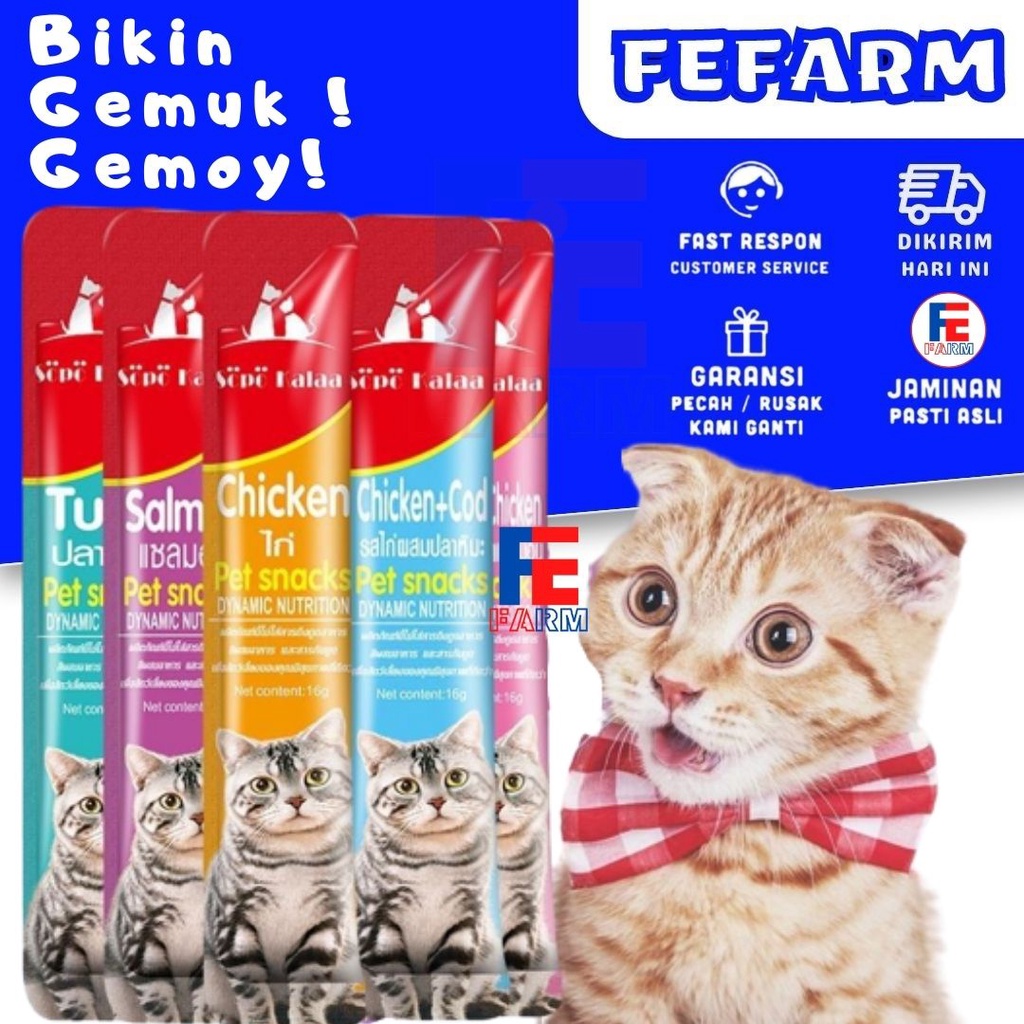 Snack Kitten Adult Kucing treat Plus Vitamin Menjaga Bulu Rontok Warna Bulu Camilan Makanan Penggemukan Cat Strip 15gr Anabul Sopo Kalaa 15gr FEFARM