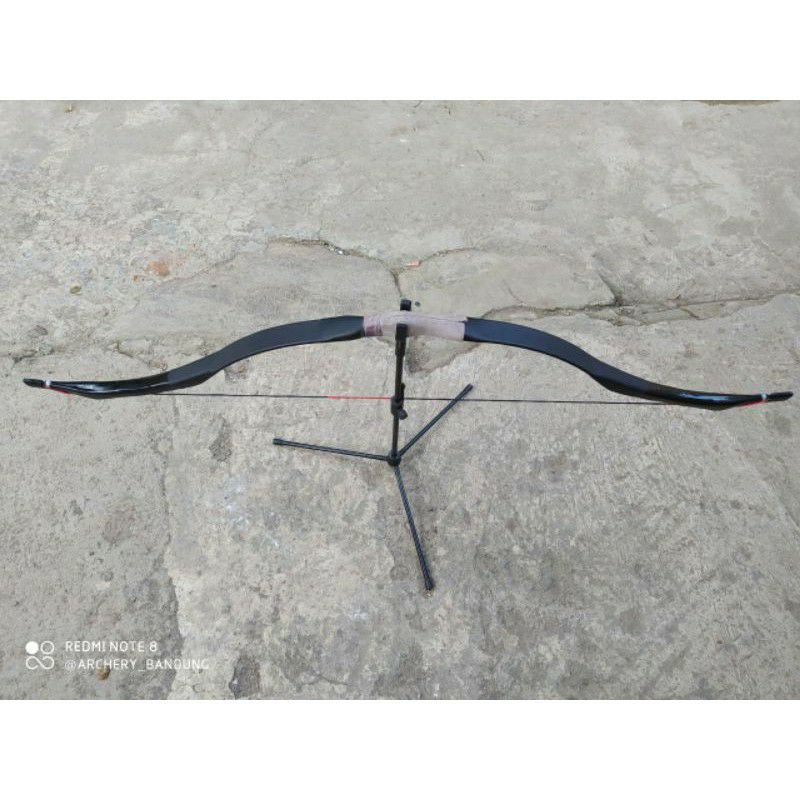 Busur panah horsebow bungkus kulit siyah insert fiber