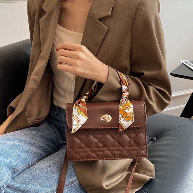 TM-76 tas selempang mini sling bag wanita brown vintage import korea jepang