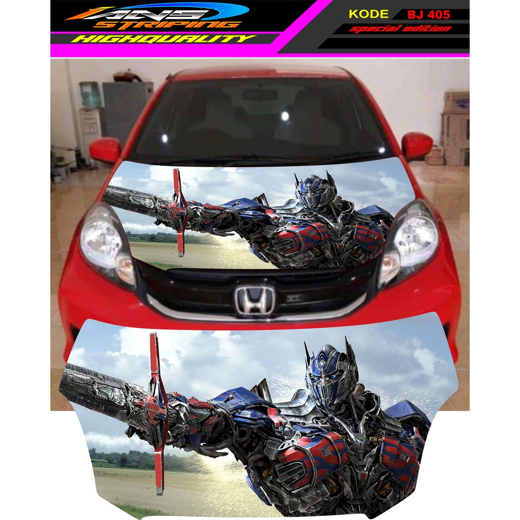 STIKER KAP MOBIL BRIO, AGYA, JAZZ, AVANZA, INOVA / DECAL STIKER CUP KAP MOBIL / STIKER KAP MESIN