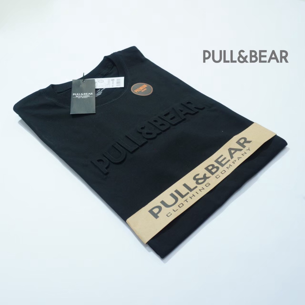 Baju Kaos PULL &amp; BEAR Emboss Timbul 3d Katun 30s Good Quality | Kaos Pria Pull n Bear