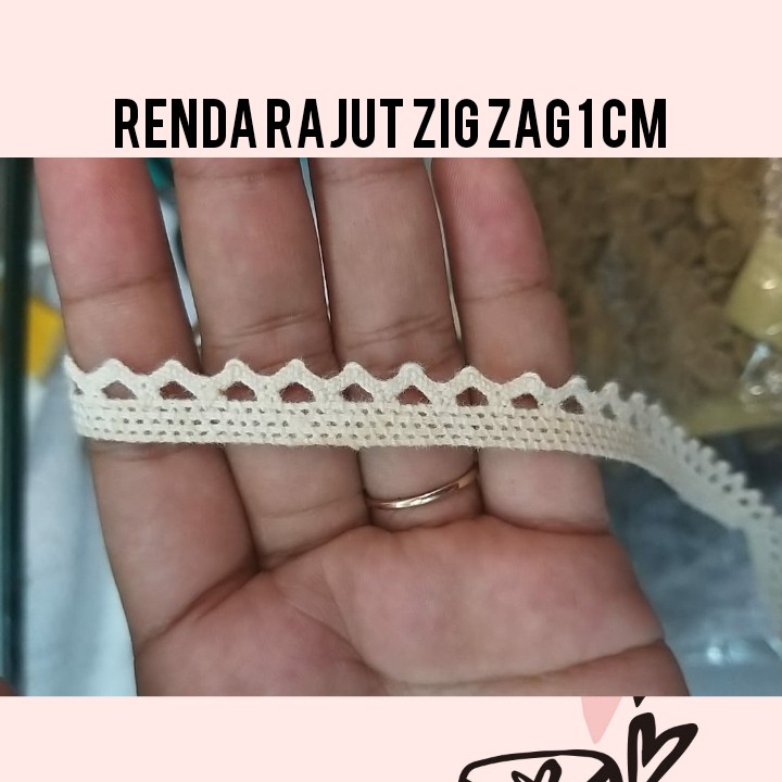 1 METER - 1 CM RENDA KAIT | RENDA RAJUT ZIGZAG