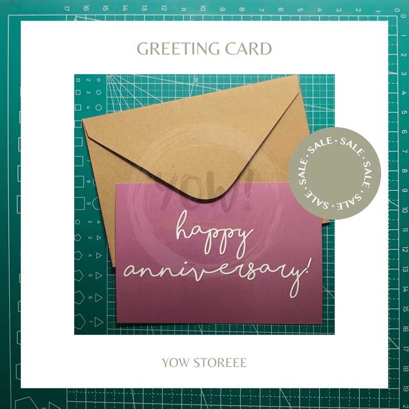 

[YOW CARD] Kartu Ucapan dengan Amplop Kraft Coklat / Greeting Card with Brown Kraft Envelope - I Love You / ILY - Valentines Card / Love Lovers Lovebirds / Happy Anniversary Monthversary Ucapan Untuk Pacar atau Istri Suami Orang Tua Kerabat - YOW STOREEE