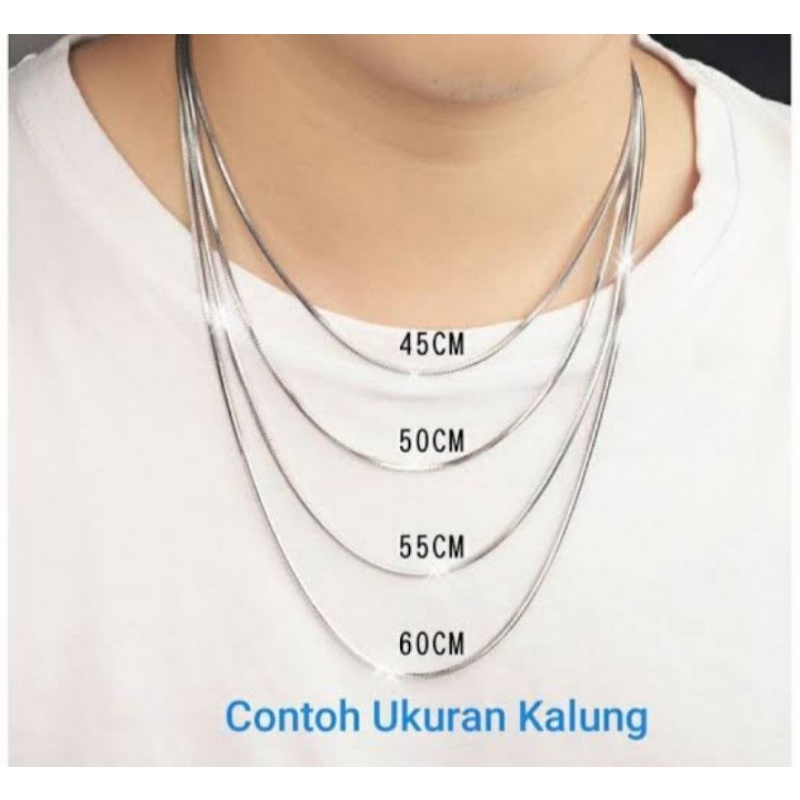 Kalung kotak titanium gold tidak berkarat bagus