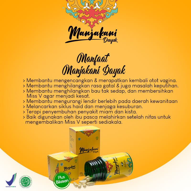 Kapsul Manjakani Dayak - Obat Keputihan Lendir  Miss V Wangi Keset Wanita / Cegah Kista Miom-2