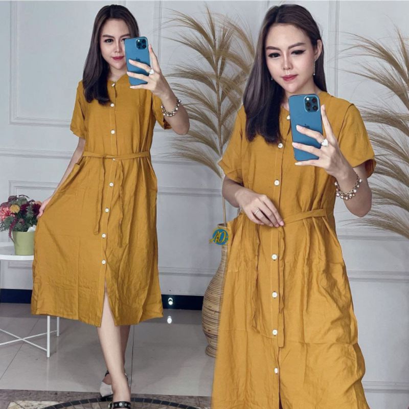 TERMURAH...DASTER ANDIN FULL kancing depan wanita Busui