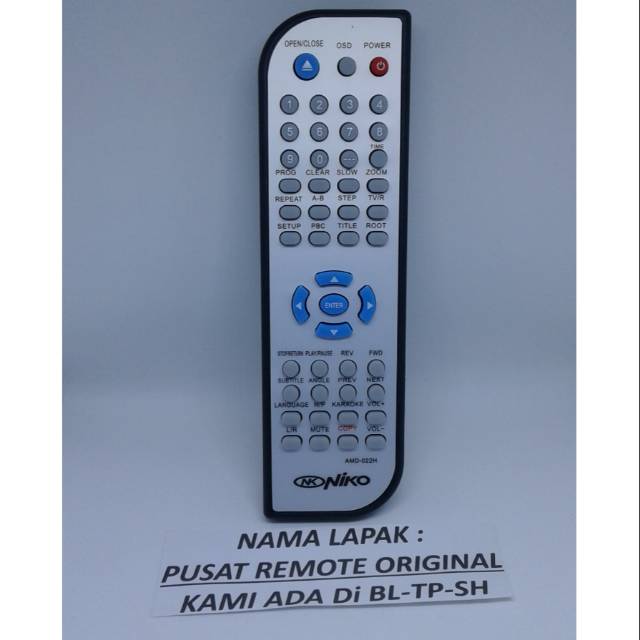 REMOTE REMOT DVD PLAYER NIKO NAGOYA ORIGINAL ASLI
