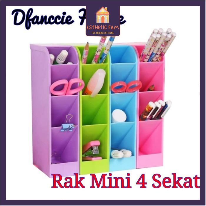 

RAK MINI 4 SEKAT Tempat Alat Tulis / Mini Rack Tempat Sendok Gunting 【EF】