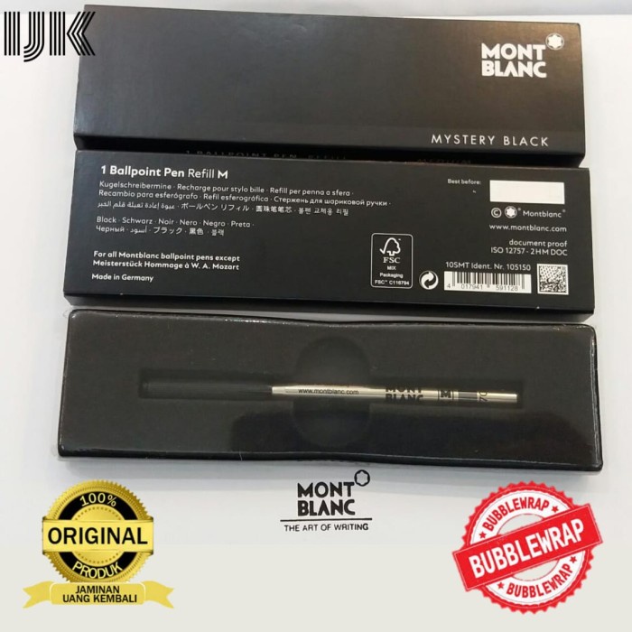 Pulpen - Isi Pen / Refill Ballpoint Pen Montblanc Black (Original)+Packing Dus