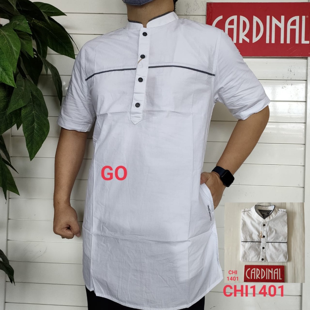 gos TSCB CARDINAL KEMEJA KOKO PUTIH Taqwa Pakaian Pria Original Baju Muslim Lengan Pendek