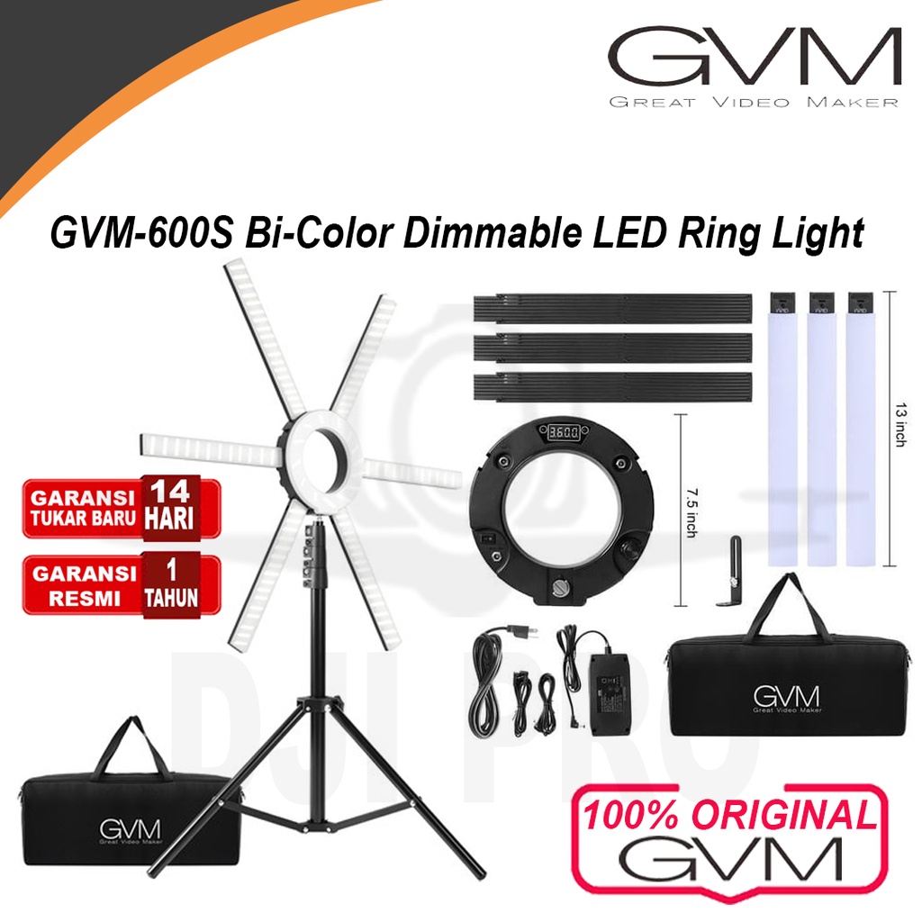 GVM 600S GVM-600S Bi-Color Dimmable LED Ring Light Ringlight Ringlite