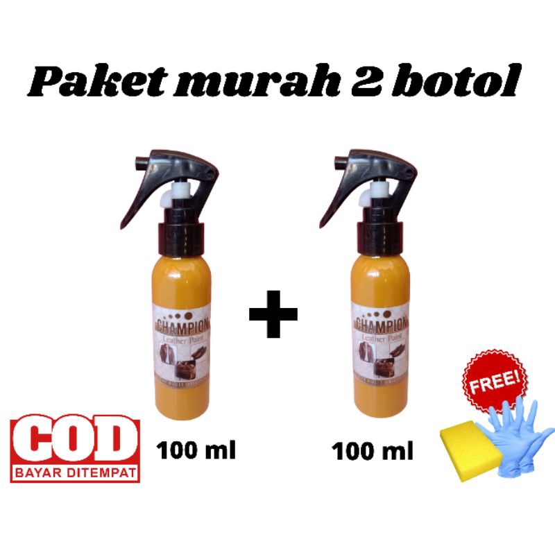 paket murah 2 botol cat kulit 100 ml+100ml,bermacam macam warna,untuk semua bahan kulit,jaket,tas,sepatu