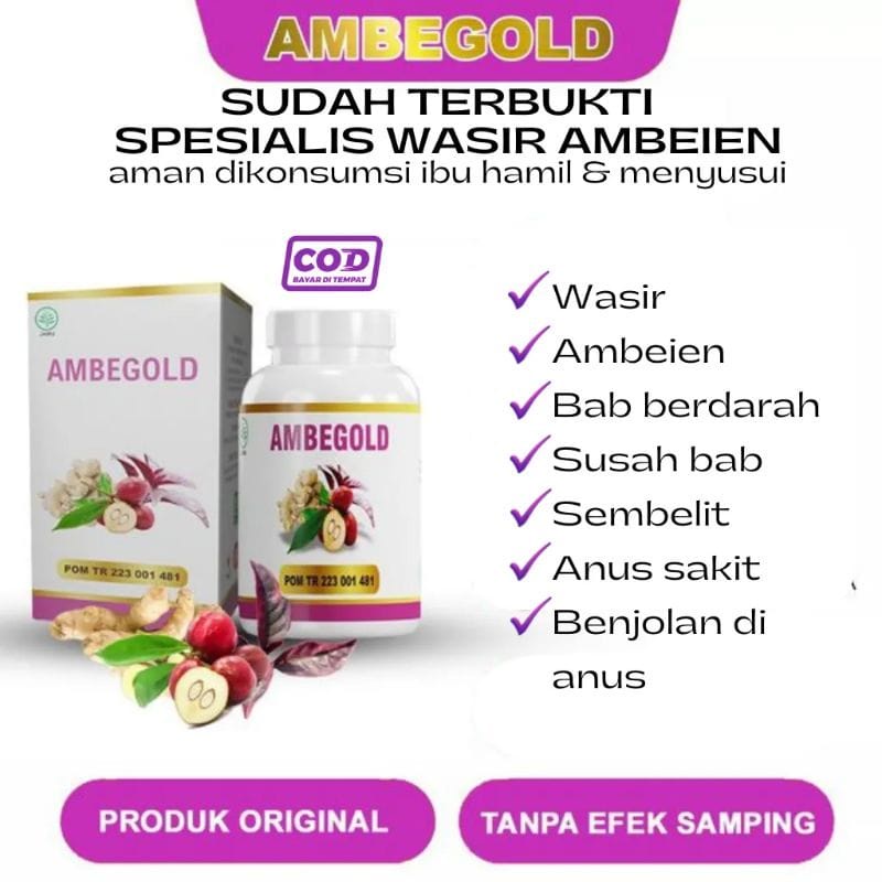 Obat Fistula Ani Bisul di Pantat Bisul Bernanah Herbal Ampuh Ambegold + salep