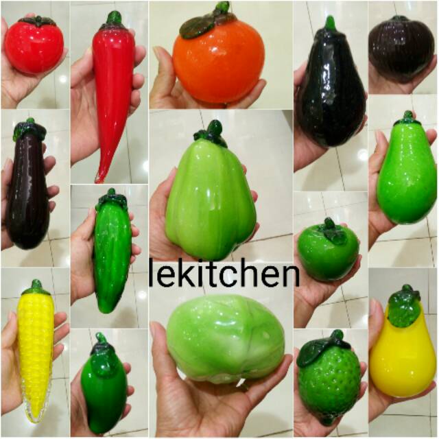Buah/ sayur kristal -pajangan kaca cantik