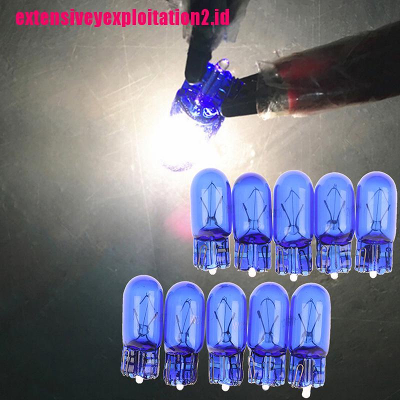 10 Pcs Bohlam Lampu halogen xenon T10 168 W5W 5W 12V Warna Putih