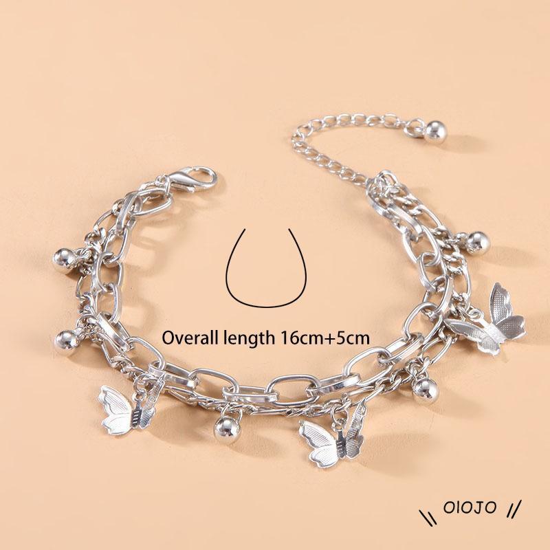 【COD】Gelang Model Butterfly Ball Rumbai Double layer