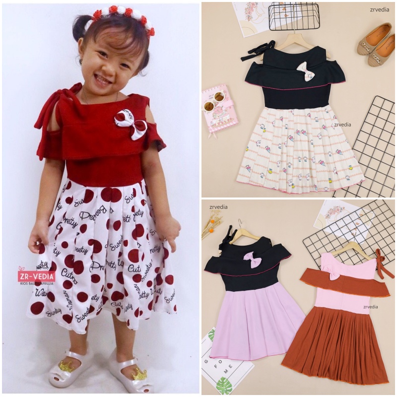 Dress Rachel uk 1-2 Tahun / Dres Kensi Gaun Baju Pesta Anak Perempuan Pakaian Export Quality