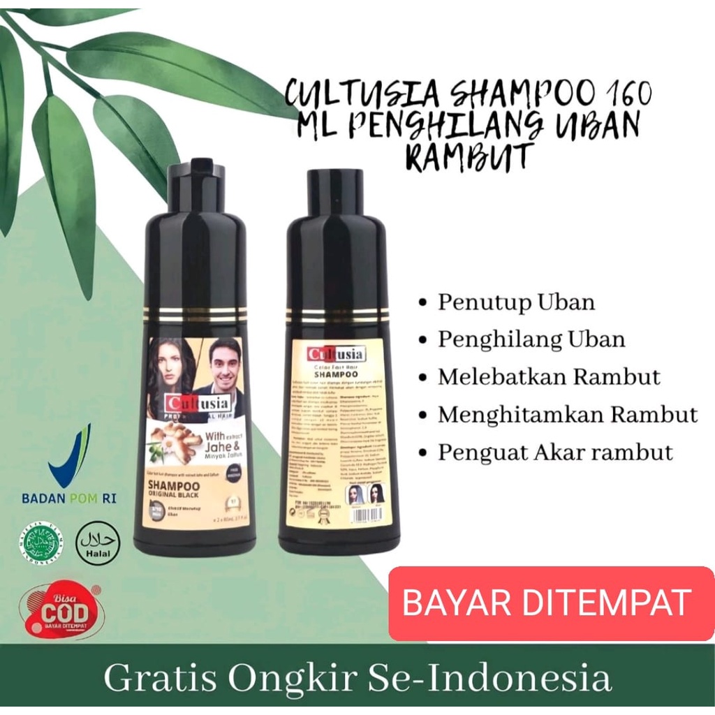 PROMO*TERBARU#Cultusia Shampoo Original Black  Extra Jahe &amp; Minyak Zaitun /Shampo Herbal Penutup Uban Cultusia 100%-ORI-BPOM