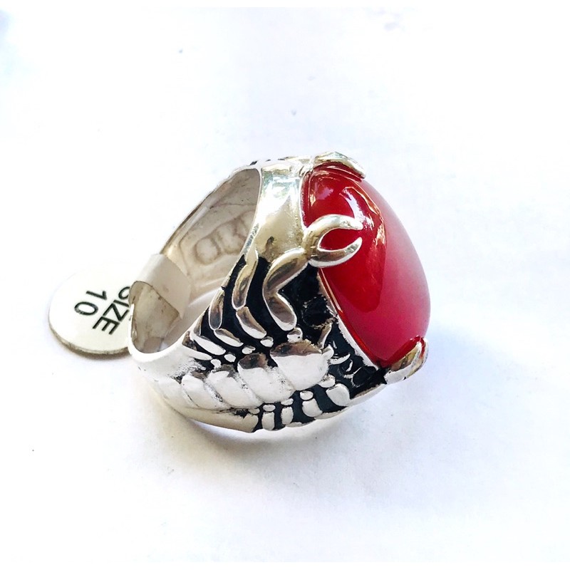 cincin batu akik //cincin pria //cincin cowok //cincin ikat model scorpion//cincin