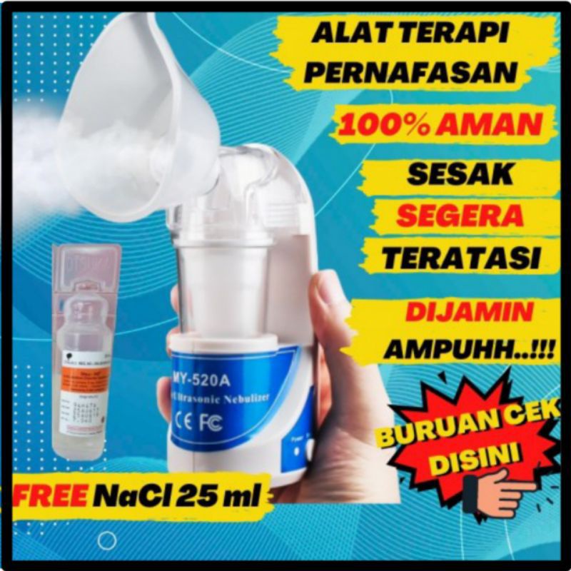 Alat Oksigen Portable Uap Pernafasan Obat Sesak Nafas Napas Medis Nebulizer inhaler NaCL