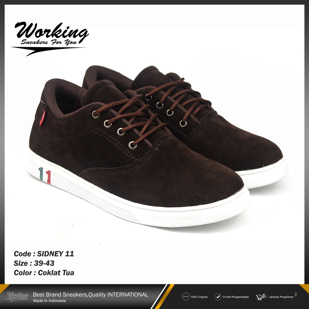 Sepatu Pria Working Sidney 11 Sepatu Kasual cowok Original Import Gaya Terbaru Trendy Sepatu Kerja Nyaman Dipakai