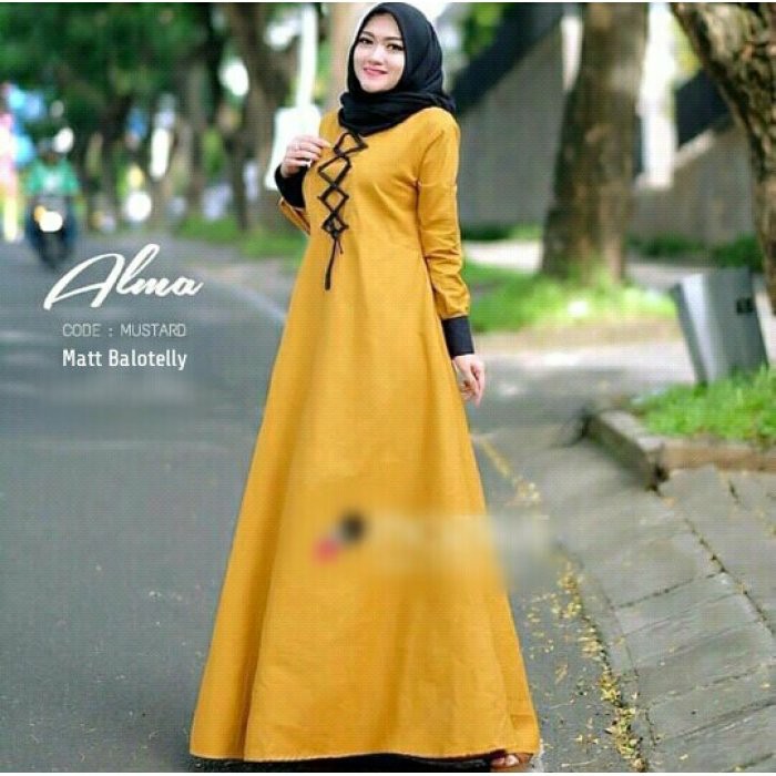 Gaun / dress wanita / cewe baju gamis wanita POLOS KASUAL untuk pesta kerja hadiah kado