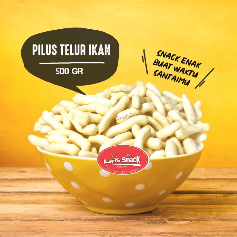 

Pilus Telur Ikan Gurih Renyah Snack Kiloan Curah 500gr