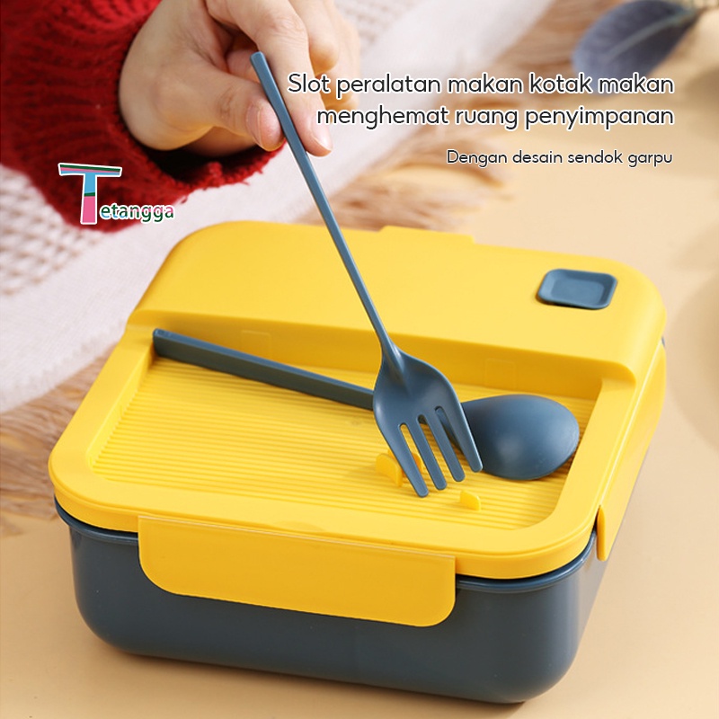 Tempat Makan Free Cutlery Set Jerami Gandum Kotak Bekal Makan Free Sendok Garpu BPA Free