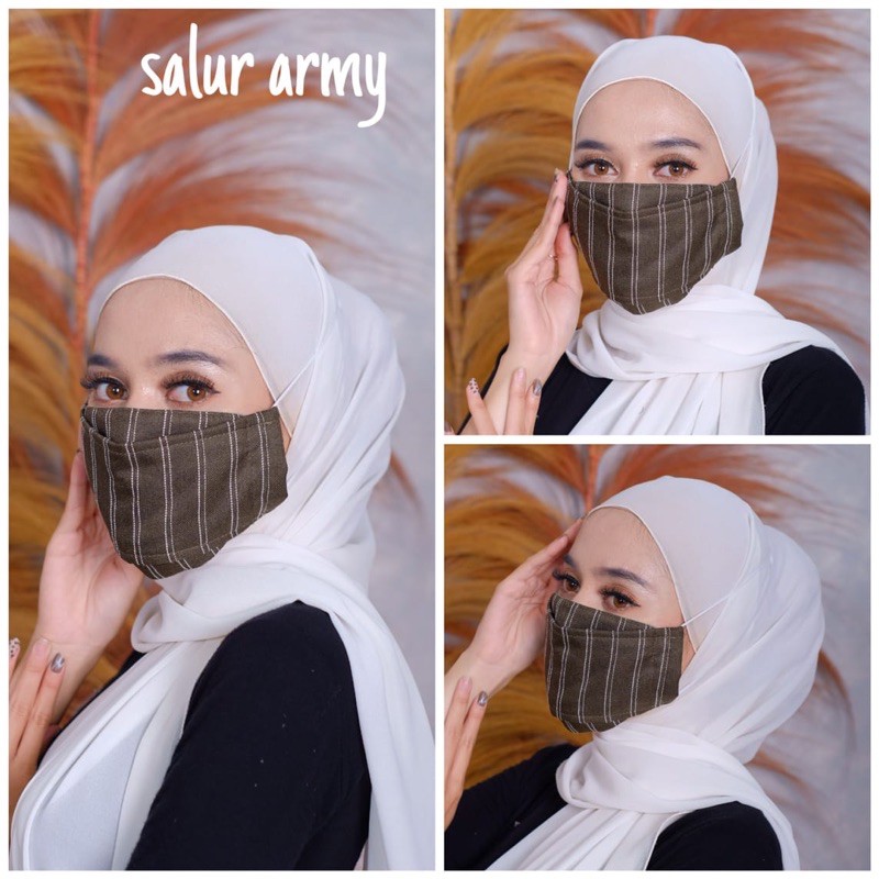 MASKER KAIN EVO / Masker Hijab Kain / Masker 3Ply Kain