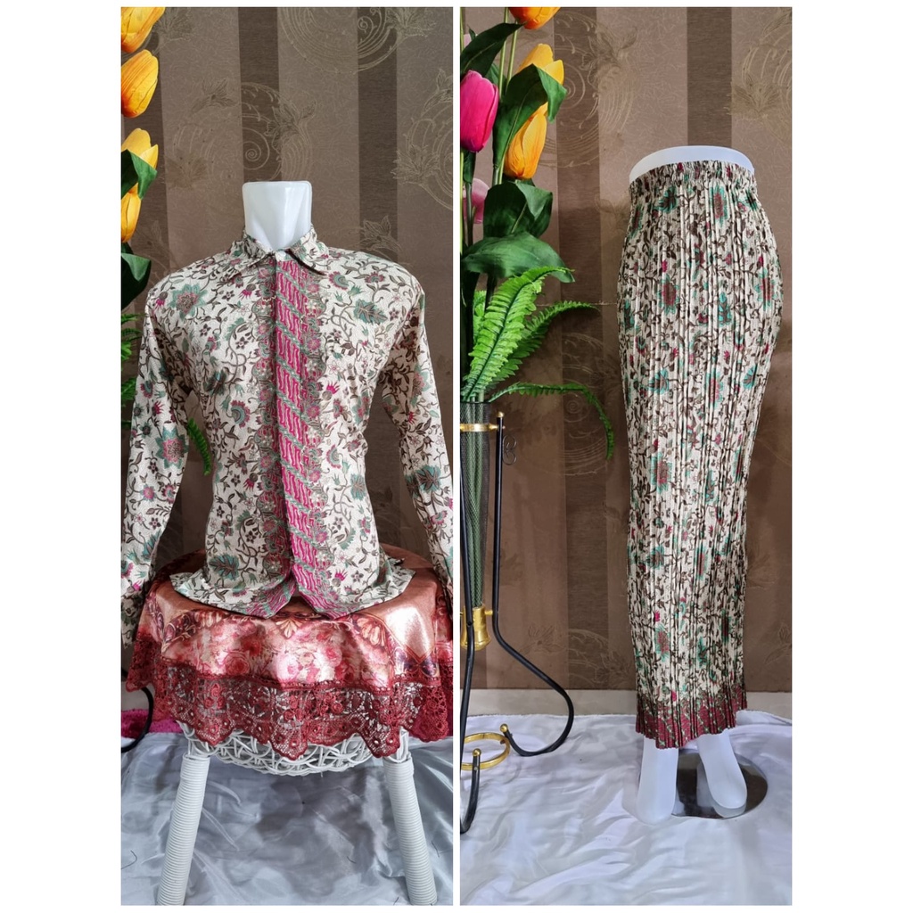 [COD] Couple Kemeja Panjang dan Rok Plisket Premium || Couple Kemeja Formal Batik || Rok Plisket MAXI JUMBO || Kemeja Batik Semi Sutra || Couple Kemeja dan Batik Premium