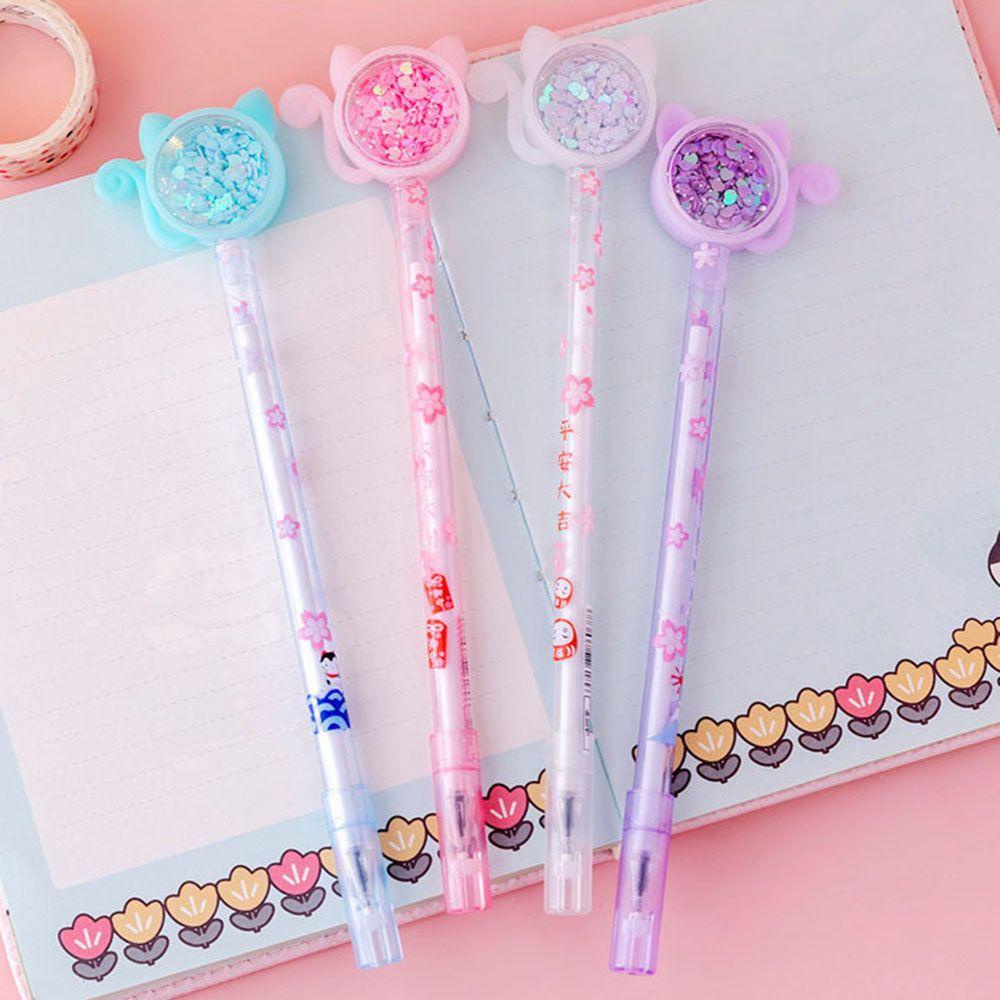 Pulpen Gel Motif Bunga Untuk Stationery Pelajar / Kantor