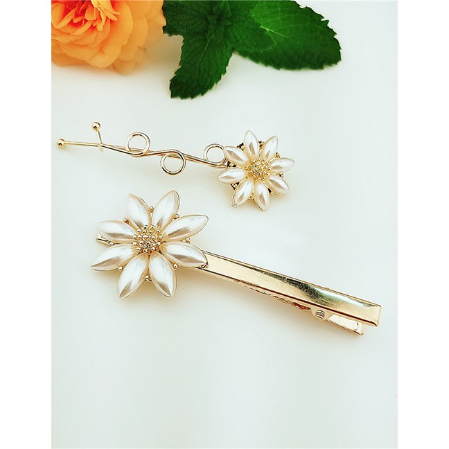 LRC Jepit Rambut Fashion Gold Alloy Crystal Hairpin F62057