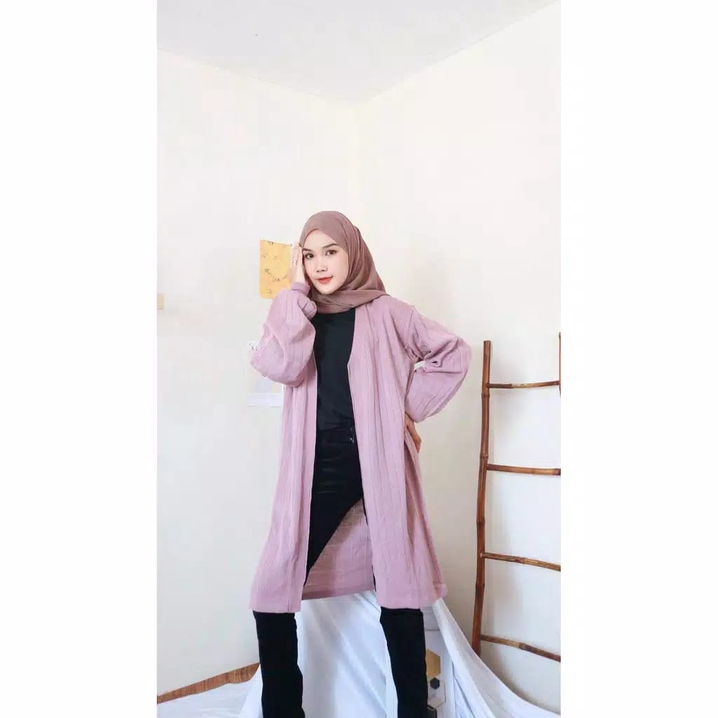 ZAHRA - Cardigan Wanita Rajut Halus Long Cardigan BUBBLE CARDY